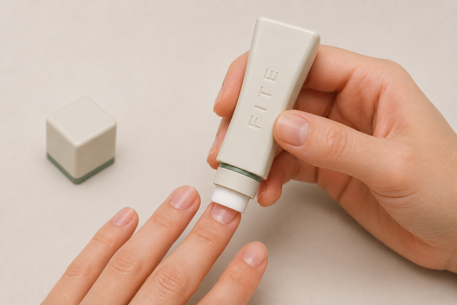FITE applicator being applied to a fingernail