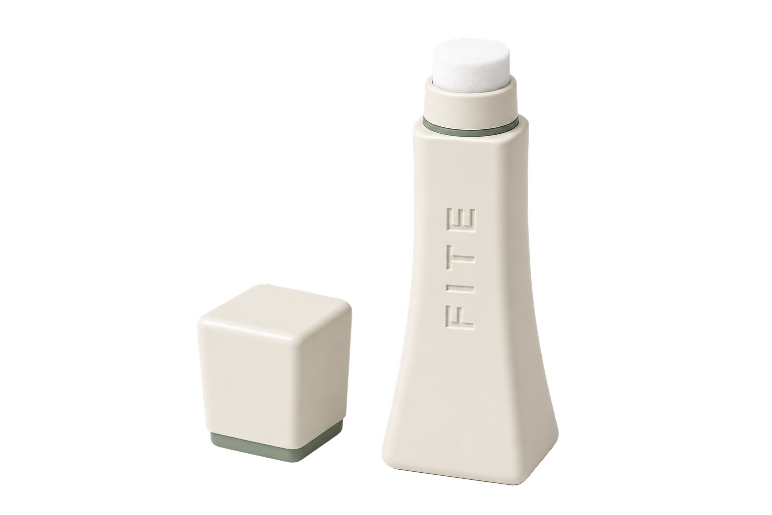FITE bottle with the cap removed, showing the soft sponge applicator tip